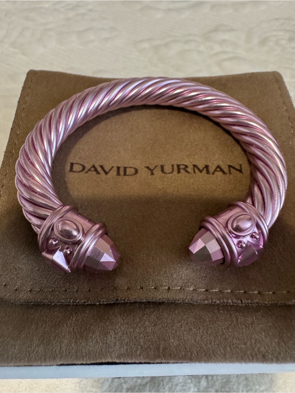 David Yurman Beautiful Pink Cable Cuff Bracelet - Picture 2 of 7